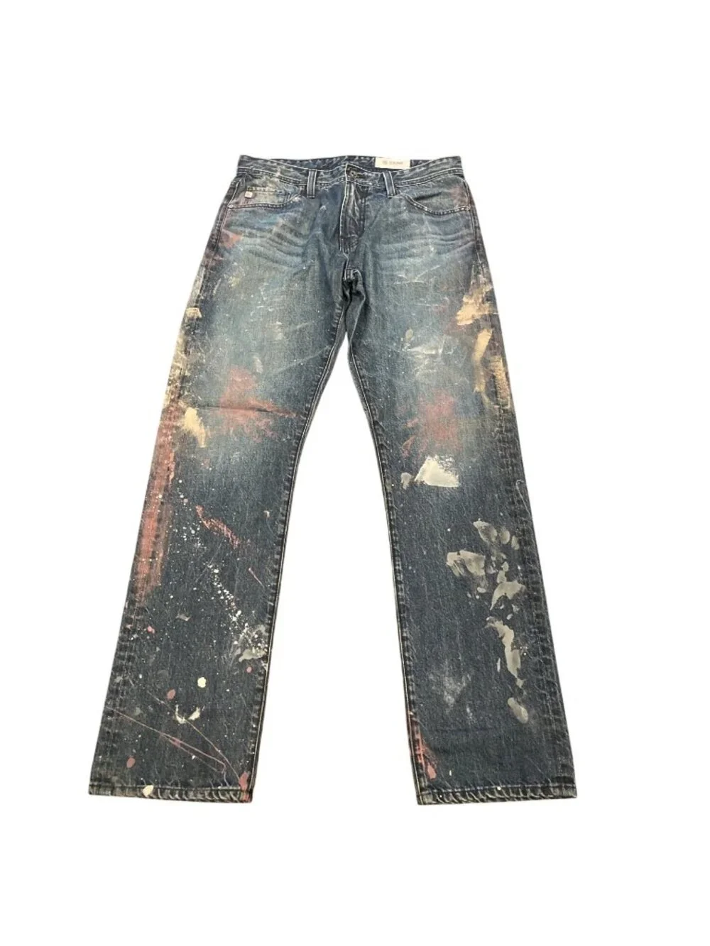 AG-ED Owens Athletic Jean Mens 32x33 Paint Splatter Festival Grunge Distressed